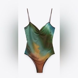 ZARA PRINTED TULLE SWIMSUIT - NWT - Medium